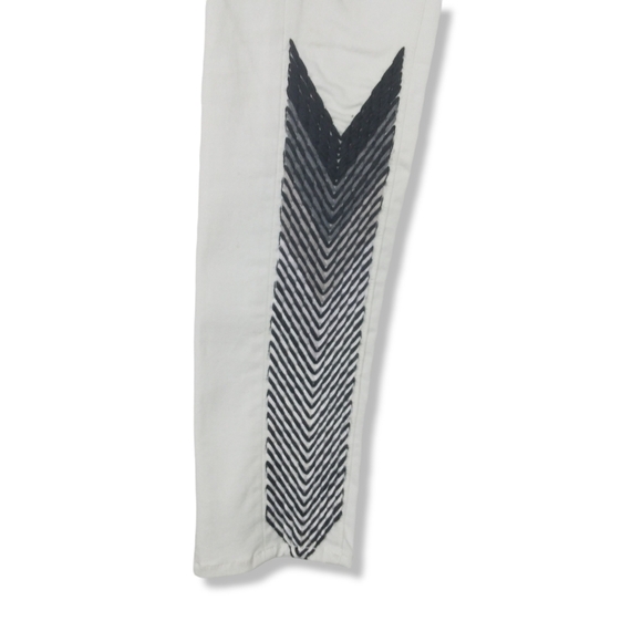 Rag & Bone Skinny Jeans With Geometric Embroidery Accent Size 26 - Picture 6 of 11